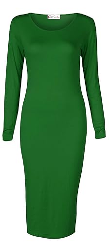 Crazy Girls Womens Ladies Long Sleeve Scoop Neck Midi Dress Green in Dubai - UAE | Whizz Casual Crazy Girls Womens Ladies Long Sleeve Scoop Neck Midi Dress Green in Dubai - UAE | Whizz Casual