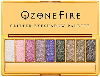 Glitter Eyeshadow Palette Ultra Pigmented Mineral Pressed Powder 9 Colors Make-up Eye Shadow for Valentines Day Wedding Evening Party