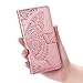 Galaxy S10 Plus Wallet Case, [Butterfly & Flower Embossed] PU Leather Wallet Flip Protective Phone Case Cover with Card Slots and Stand for Samsung Galaxy S10 Plus 6.4 inch 2019 (Rosegold)