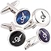 HJ Men's 1PCS Rhodium Plated Cufflinks Silver Initial Letter Shirt Wedding Business 4 Color A-Z