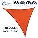 Blissun 16' x 16' x 16' Sun Shade Sail  Triangle Canopy, UV Block for Outdoor Patio Garden (Orange)