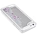 Yoption Transparent Plastic 3D Glitter Quicksand and Star Liquid Case for Apple iPhone 5 5S SE