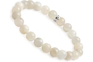 BONNY BOXX Natural Healing Gemstone Bracelet, 8mm Semi Precious Stone Bracelet for Men Women, Stress Relief Crystal Jewelry