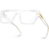VISOONE Square Full Rim Blue Light Blocking Glasses Large Fashion Computer Multi Colors Eyeglass Frame Women Men ALBA