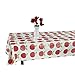 Berrnour Home Vinyl Tablecloth Cute Apple Design Indoor/Outdoor Tablecloth with Non-Woven Backing -
