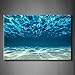 First Wall Art - Blue Ocean Bottom View Beneath Surface Wall Art Painting The Picture Print On Canvas Seascape Pictures Home Decor Decoration Gift (Stretched Wooden Frame,Ready to Hang)