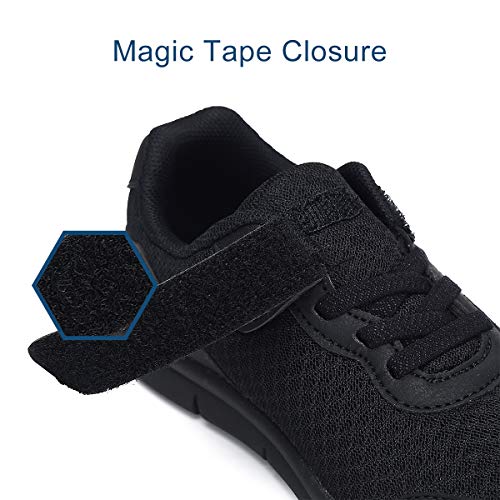 Nihaoya Kids Sneakers Boys Comfort Tennis Walking Shoes Breathable Athletic Running Trainers Black 6 Toddler