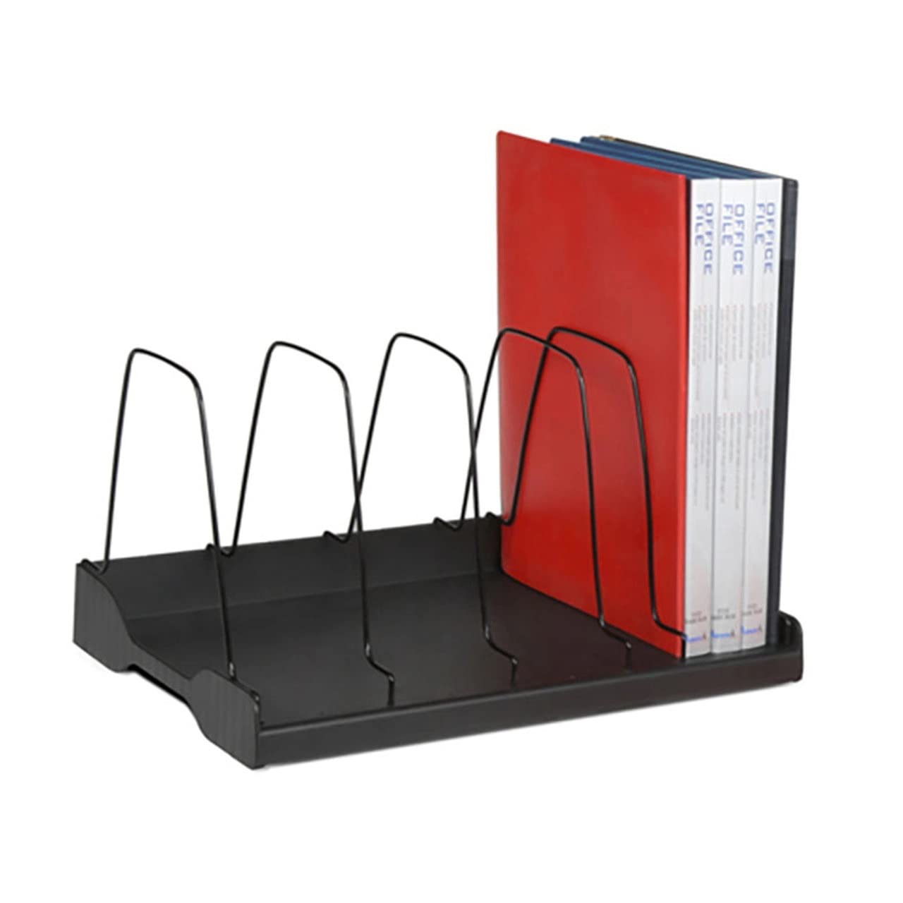 Arnos Eco-Tidy Adjustable Book 6 Wire Dividers Rack W388xD275xH220mm Black Ref E120