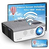 WiFi Projector with 100" Projector Screen, VILINICE