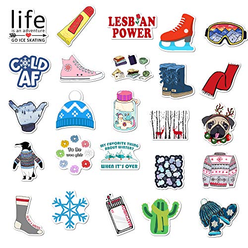 image for Acekar Winter VSCO Stickers for Water Bottles, | Big 50-Pack | Waterpr