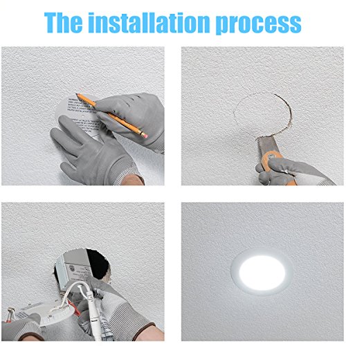 6 inch Slim LED Downlight Dimmable 12W (=100W) LED Recessed Lighting, 950LM 5000K Daylight White cETLus Listed Recessed Trim Ceiling Light Fixture 4 Pack 5000K Daylight - Thumbnail 5
