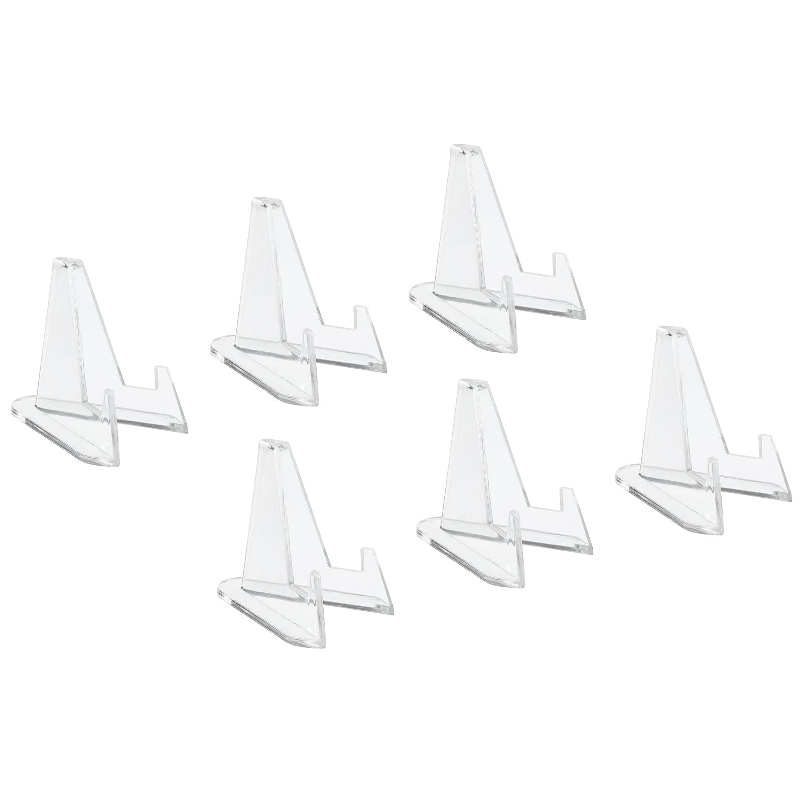 PATIKIL Acrylic Stand Displays Base Easel Transparent 1.34 Inch for Coins Business Cards Pack of 12