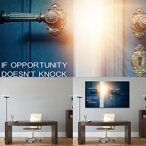 Visual-Art-Decor-Success-Inspiration-Quote-Canvas-Wall-Art-If-Opportunity-Doesnt-Knock-Build-a-Door-Motivation-Motto-Framed-Giclee-Prints-Home-Office-Decoration-W-60-xH-36