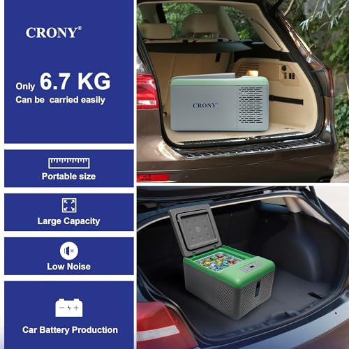 CRONY C9-9L Portable Car Refrigerator Fast Cooling Fridge Outdoor 12V/24V DC 100~240V AC for Camping Travel Road Trip RV Truck Boat Camper