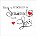 This Kitchen is Seasoned with Love Art Wall Decal Vinyl Removable Quotes Wall Stickers Kitchen Home Decor