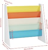 Rainbow Tree 4-Tier Kids Sling Book Rack Yellow Book Shelf Easy Reach view 7