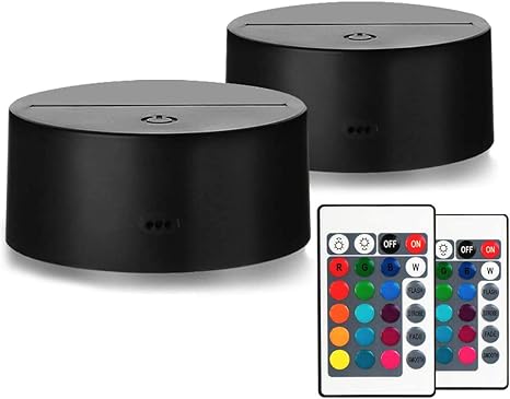 base de luz led 3d jestar 2 paquetes de lampara led 3d soporte de base de luz nocturna pantalla tactil con mando a distancia cable usb para