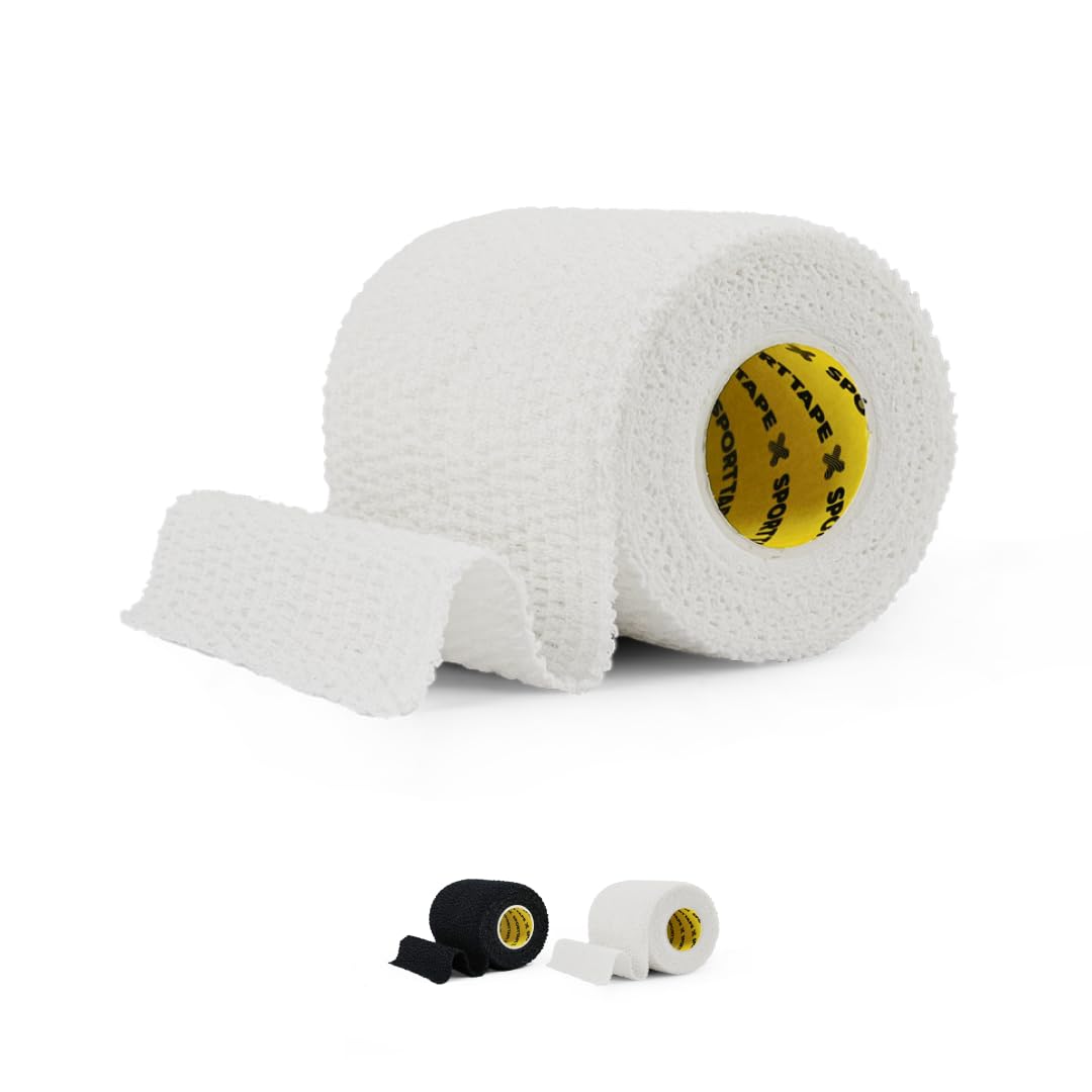 SPORTTAPE EAB Tape | 7.5cm x 4.5m - White - Tearable Elastic Adhesive Bandage | Rugby Lifting, Tear Light Strapping Tape for Medical, Lifting Blocks, Knee Strapping, Elbow & Wrist - Single Roll