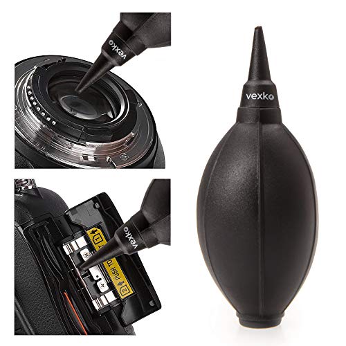Vexko Kamera-Reinigungsset für DSLR-Kameras - Reisetasche + Kameraobjektiv-Reinigungstücher + Mikrofaserreinigungstücher + Luftgebläse + Sensor-Reinigungstücher + Tupfer + Linsenstift + Bürste – Bild 4