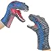 Lebze Dinosaur Hand Puppet Dinosaur Glove, Soft Dino Hand Puppets for Kids Rubber Realistic Velociraptor Head