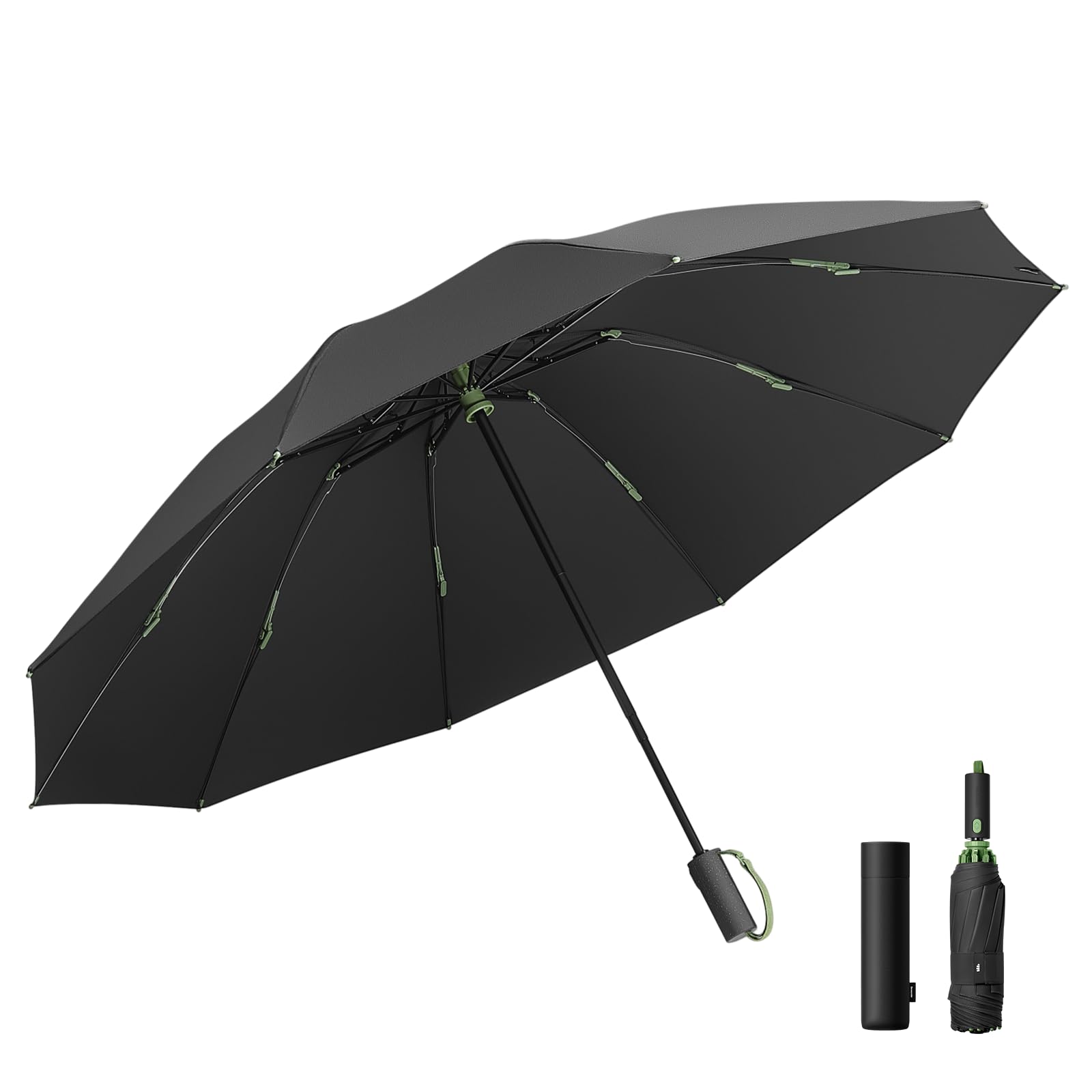 Beneunder Windproof Tri-fold Reverse Folding Umbrella - Lightweight Portable Travel Umbrella for Wind and Rain, Perfect for Car, Backpack, and On-the-GO