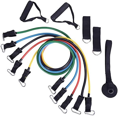 11pcs / Set Natural Rubber Latex Fitness Re sistance Bands Exercise Elastic Pul nkle Straps, Carry Bag, Pull Rope Elastic Rope Fitness Rally Puller