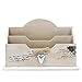 MyGift Whitewashed Wood Office Desktop Letter Mail Sorter, Decorative 2 Compartment Desk Stationery Organizer with Metal Heart Ornament