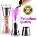 Salt and Pepper Grinder Set -Dry Spice Mill-Brushed Stainless Steel Glass- Pepper Mill and Salt Mill-Adjustable Ceramic Motor-Peppercorns Sea Salt-Fine and Coarse Ground by Surround Point