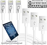 iPhone Charger, CsyncD(TM) (3 Pack) 3ft Lightning To USB Cable Charger [iOS 9 Compatible] for Apple iPhone 6S/6S Plus/6/6 Plus/5S/5/5C/iPad Mini/Air