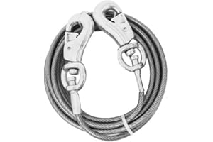 Prestige Super-Beast Dog Tie-Out, 20-Feet, Direct Connection for Added Strength ('P6820-000-99), Silver