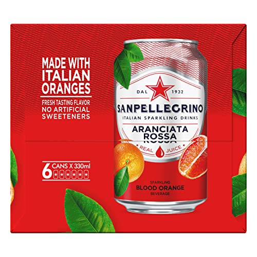 SANPELLEGRINO ITALIAN SPARKLING DRINK ARANCIATA ROSSA, SPARKLING ORANGE AND BLOOD ORANGE BEVERAGE, 11.15 FL OZ (PACK OF 24)