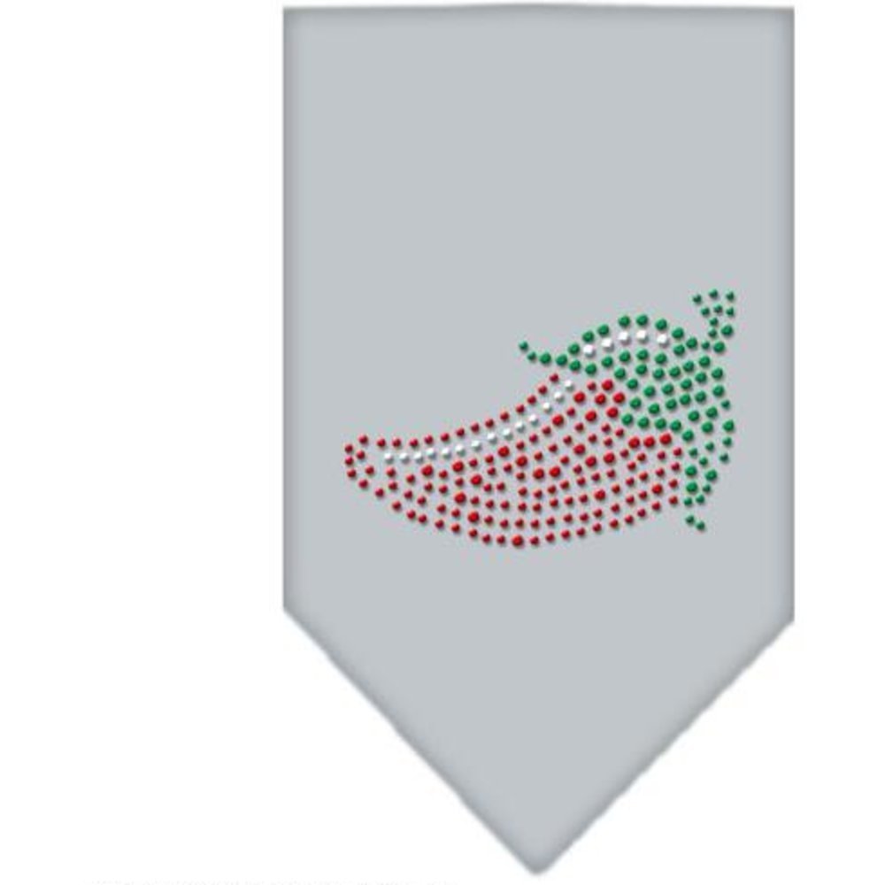 Mirage Chili Pepper Rhinestone Dog Bandana, Large, Grey