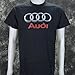 Audi Chrome Photographic Logo on a Black T Shirt Medium