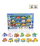 Optovichok Robocar Poli Set- Poli Robocar Set of 12 Plastic Toys Set -Poli-Amber-Roy-Helly-Cap-Max-Dump-School Bus-Mark -Buky-Cleany-Micky All Cars Heroes from Poli Robocar -HERE WE GO Rescue You!!!