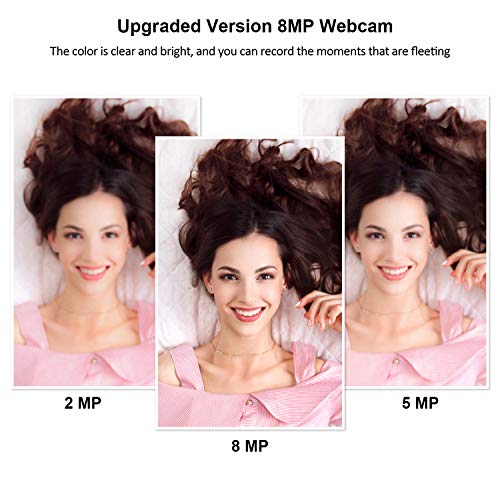 HD Pro Webcam, TedGem 8MP Fixed Focus 4K/1080P Full HD Webcam USB Webcam Desktop Laptop Camera Live Streaming Webcam Built-in Mic Widescreen HD Video Webcam, Flexible Rotatable Clip[Upgraded Version]...