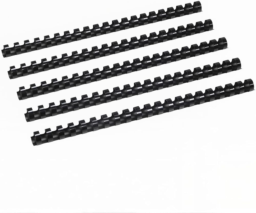 Rayson Plastic Binding Combs 21 Rings 20 mm 180 Sheets A4 Black Pack 100