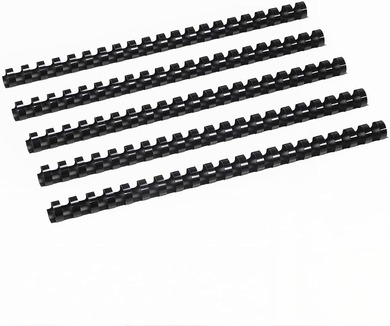 Rayson Plastic Binding Combs 21 Rings 20 mm 180 Sheets A4 Black Pack 100