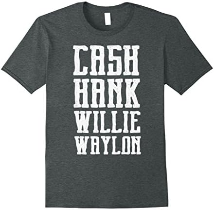 Mens Cash Hank Willie Waylon T-Shirt Large Dark Heather