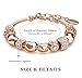 Alaxy Bangle Bracelets Made with Swarovski Crystal, Charm Beaded Bracelets for Teens Girls and Women Size 19cm (7.48'') - 22cm (8.6'') (Rose Gold)