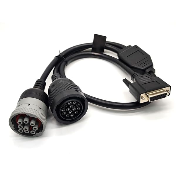 GXMRHWY DB15 FEMALE TO CAT 9-PIN MALE AND 14-PIN FEMALE J1939 Y CABLE TRUCK DIAGNOSTIC TOOL 70CM