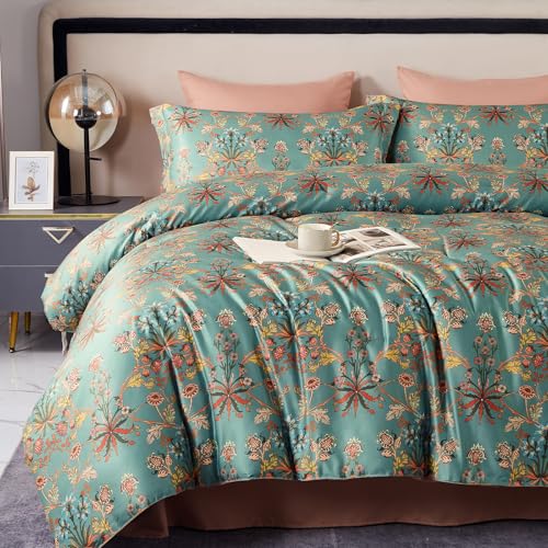 Photo 1 of Cupocupa King Size Comforter Set Sage Green Boho Bedding Comforter Set with Floral Pattern, 3 Piece Soft Reversible Botanical 1 Comforter 2 Pillow Shams Soft Lightweight Bedding for All Seasons