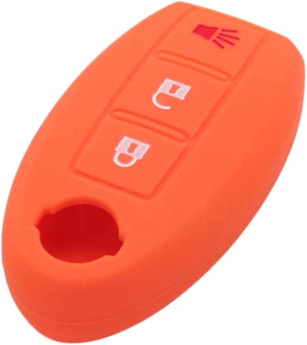 BROVACS Silicone Cover Protector Case Holder Skin Jacket Compatible with NISSAN 3 Button Smart Remote Key Fob CV9501 Orange
