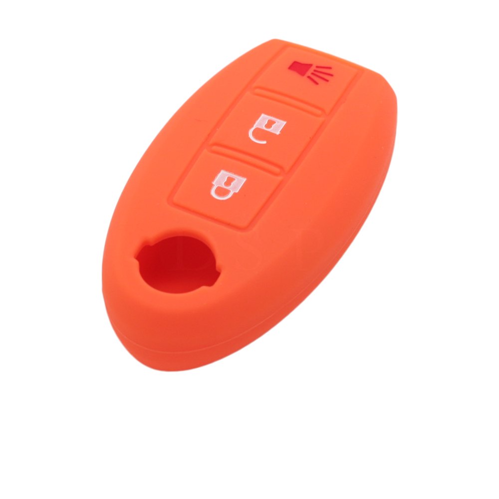 BROVACS Silicone Cover Protector Case Holder Skin Jacket Compatible with NISSAN 3 Button Smart Remote Key Fob CV9501 Orange