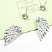 Cleacloud Angel Wings Ear Crawler Earrings Climber Rhinestone Studs Cuffs Ear Wrap Pin Vine Crystal Charm Jewelry Silver Plated