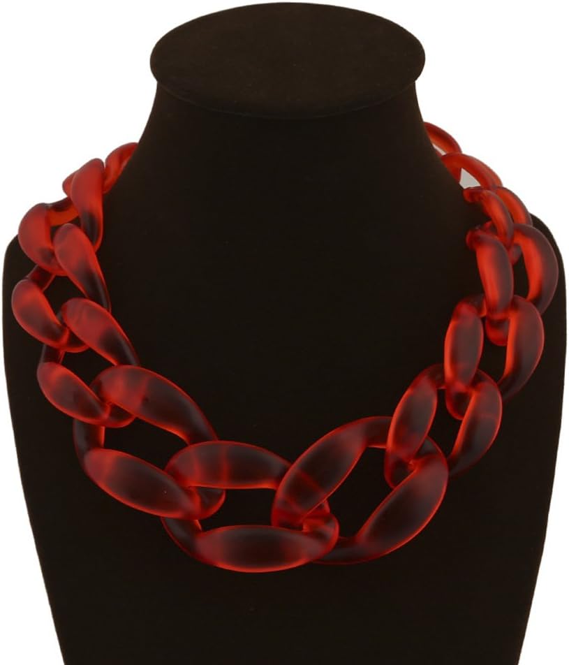 Chunlin Jewel Lady Acrylic Collar Chunky Choker Statement Chain Necklace Pendant