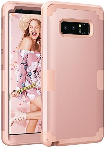 YINLAI Galaxy Note 8 Case, Samsung Note 8 Case Rose Gold Heavy Duty 3 in 1 Slim Hybrid Hard PC Cover Soft Silicone Rubber Bumper Full Body Shockproof Protective Phone Cases for Samsung Galaxy Note 8