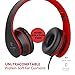 AILIHEN I60 On Ear Headphones with Microphone for Cellphones Laptop Tablet Android Smartphones(Black Red)