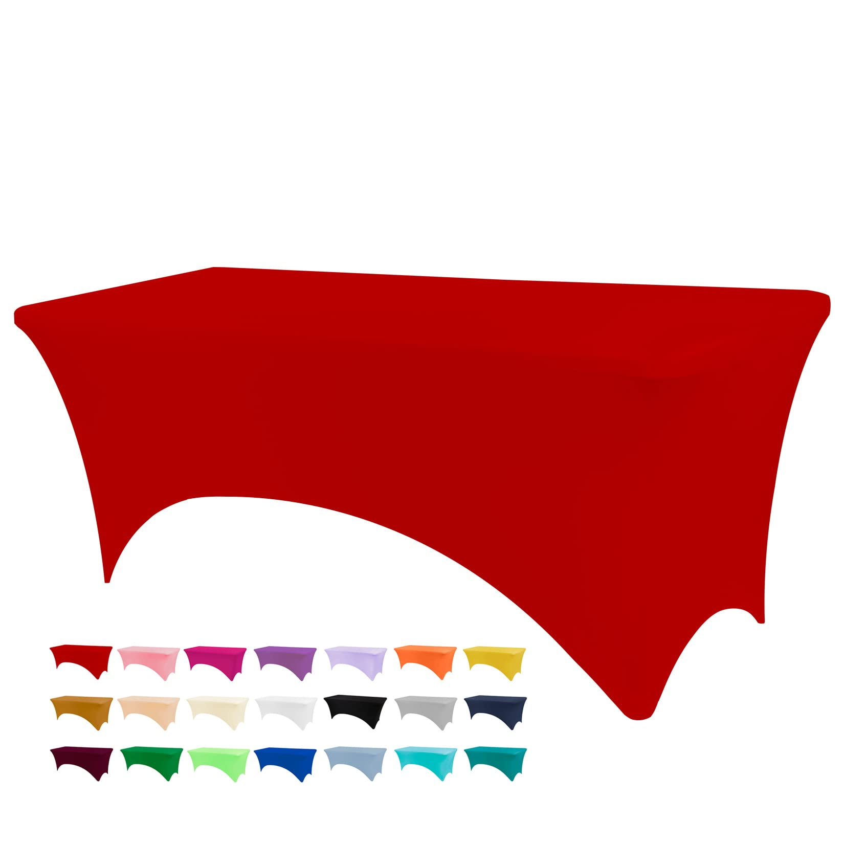 Photo 1 of BDDC Table Covers for 6 Foot Tables, Red Washable and Wrinkle Resistant Stretch Tablecloths Rectangle 6ft for Events, Wedding, Banquets, Parties