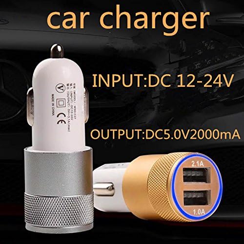 Car Charger,SHINEMU Dual Port 2.1A+1A USB Car Charger ,Adapter for Apple iPhone7/7plusใiPhone 6/6 Plus,iPhone5, HUAWEI,Samsung Galaxy S6 etc.HTC Phone and other more USB powered devices (Silver)