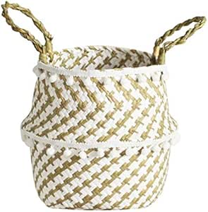 DAIN Cestas de Almacenamiento de bambú Hechas a Mano, cestas Plegables